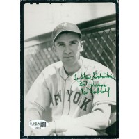 Carl Hubbell New York Giants Signed 5x7 Vintage Photo JSA Authenticated