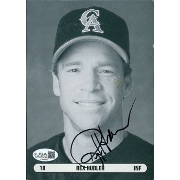 Rex Hudler California Angels Signed 5x7 Cardstock Promo Photo JSA Authenticated Rex Hudler California Angels Signed 5x7 Cardstock Promo Photo JSA Authenticated