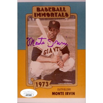 Monte Irvin New York Giants Signed 4x6 Matte Photo JSA Authenticated