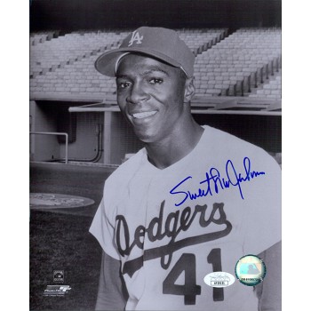 Sweet Lou Johnson Los Angeles Dodgers Signed 8x10 Glossy Photo JSA Authenticated