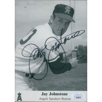 Jay Johnstone California Angels Signed 5x7 Cardstock Photo JSA Authenticated