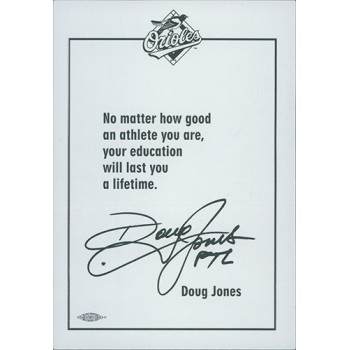 Doug Jones Baltimore Orioles Signed 3.5x5 Promo Cardstock Photo JSA Authentic