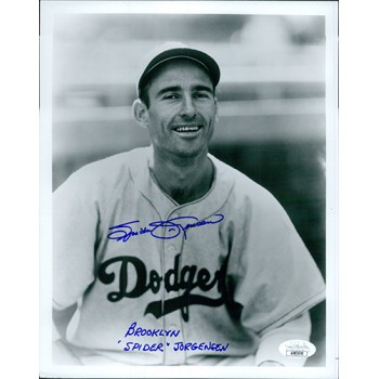 Spider Jorgensen Brooklyn Dodgers Signed 8x10 Glossy Photo JSA Authenticated