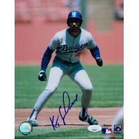 Ken Landreaux Los Angeles Dodgers Signed 8x10 Glossy Photo JSA Authenticated
