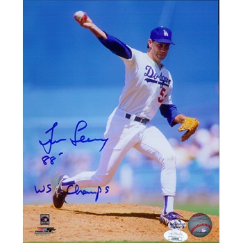 Tim Leary Los Angeles Dodgers Signed 8x10 Glossy Photo JSA Authenticated