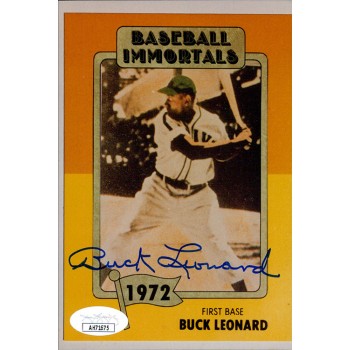 Buck Leonard Homestead Grays Signed 4x6 Glossy Photo JSA Authenticated