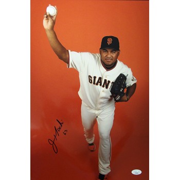 Jean Machi San Francisco Giants Signed 12x18 Glossy Photo JSA Authenticated