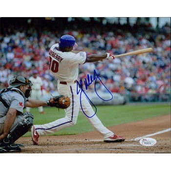 John Mayberry Jr Philadelphia Phillies Signed 8x10 Matte Photo JSA Authenticated