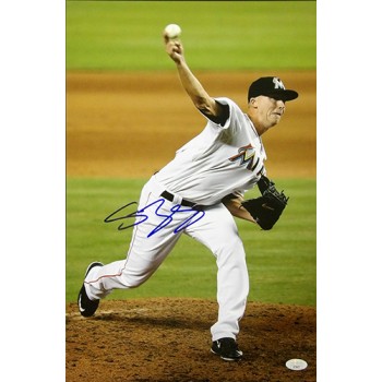 Scott McGough Miami Marlins Signed 12x18 Glossy Photo JSA Authenticated