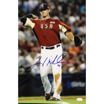 Will Middlebrooks Boston Red Sox Signed 12x18 Glossy Photo JSA Authenticated