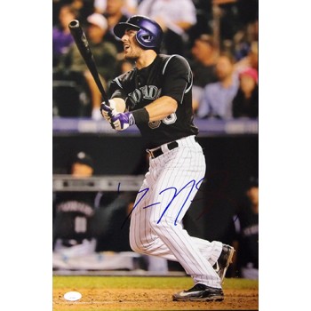 Tom Murphy Colorado Rockies Signed 12x18 Glossy Photo JSA Authenticated