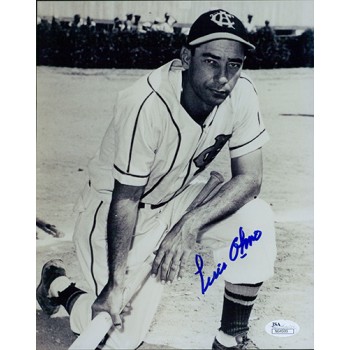 Luis Olmo Signed MLB Baseball 8x10 B&W Glossy Photo JSA Authenticated