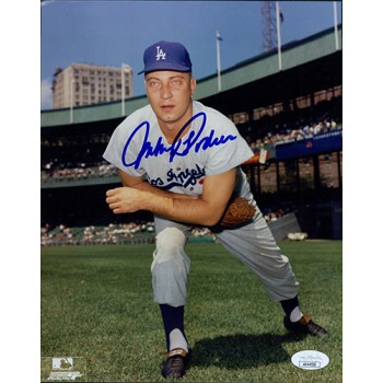 Johnny Podres Los Angeles Dodgers Signed 8x10 Glossy Photo JSA Authenticated