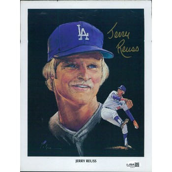 Jerry Reuss Los Angeles Dodgers Signed 8.5x11 Page Photo JSA Authentic Kinks Rip