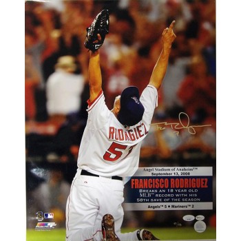 Francisco Rodriguez Los Angeles Angels Signed 16x20 Glossy Photo JSA Authentic