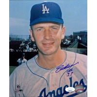 Ed Roebuck Los Angeles Dodgers Signed 8x10 Glossy Photo JSA Authenticated