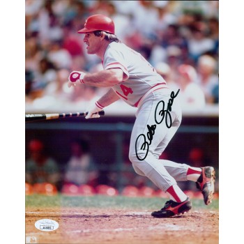 Pete Rose Cincinnati Reds Signed 8x10 Glossy Photo JSA Authenticated Kinks