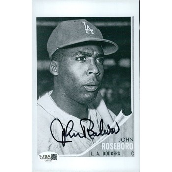 John Roseboro Los Angeles Dodgers Signed 5x8 Glossy Photo JSA Authenticated John Roseboro Los Angeles Dodgers Signed 5x8 Glossy Photo JSA Authenticated