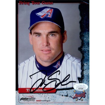 Tim Salmon Anaheim Angels Signed 5x7 Glossy Promo Photo JSA Authenticated