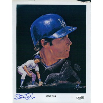 Steve Sax Los Angeles Dodgers Signed 8.5x11 Page Photo JSA Authentic Kinks Rips