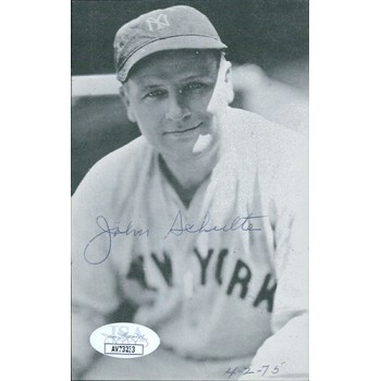 John Schulte New York Yankees Signed 3.5x5.5 Photo Page JSA Authenticated