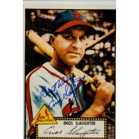 Enos Slaughter St. Louis Cardinals Signed 4x6 Glossy Photo JSA Authenticated