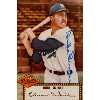 Duke Snider Brooklyn Dodgers Signed 4x6 Matte Photo JSA Authenticated
