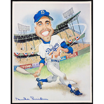 Duke Snider Brooklyn Dodgers Signed 9.25x11.5 Cardstock Photo JSA Authenticated
