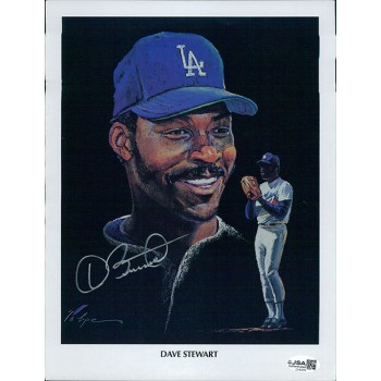 Dave Stewart Los Angeles Dodgers Signed 8.5x11 Page Photo JSA Authenticated