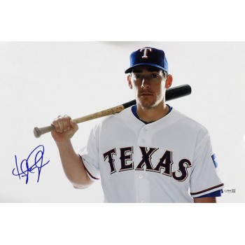 Taylor Teagarden Texas Rangers Signed 12x18 Glossy Photo JSA Authenticated