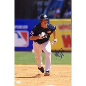 Taylor Teagarden Texas Rangers Signed 12x18 Glossy Photo JSA Authenticated