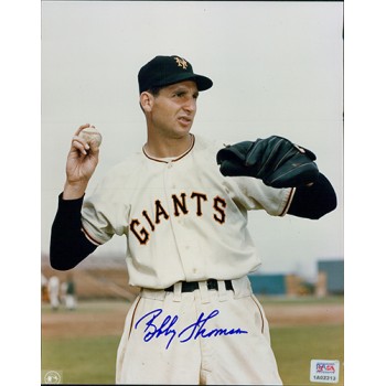 Bobby Thomson New York Giants Signed 8x10 Glossy Photo PSA Authenticated