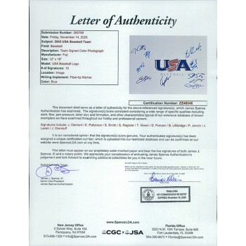 USA Baseball 2003 Signed 12x18 Glossy Photo by 10 JSA Authenticated Smith Janish