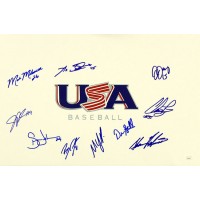 USA Baseball 2005 Signed 12x18 Glossy Photo by 10 JSA Authenticated Scherzer Jay