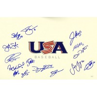 USA Baseball 2007 Signed 12x18 Glossy Photo by 15 JSA Authenticated Smoak Kelly
