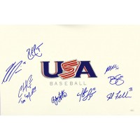 USA Baseball 2008 Signed 12x18 Glossy Photo by 10 JSA Authenticated Minor Smith