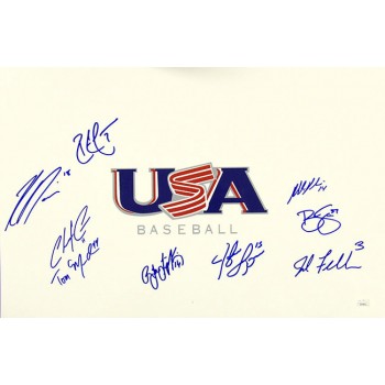 USA Baseball 2008 Signed 12x18 Glossy Photo by 10 JSA Authenticated Minor Smith