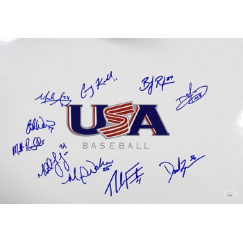 USA Baseball 2011 Signed 12x18 Glossy Photo by 10 JSA Authenticated Appel Wacha