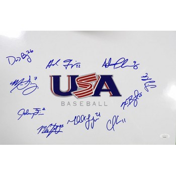 USA Baseball 2012 Signed 12x18 Glossy Photo by 10 JSA Authenticated Kris Bryant