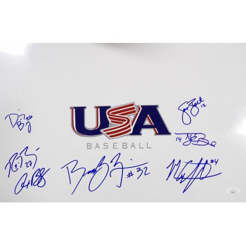 USA Baseball 2013 Signed 12x18 Glossy Photo by 7 JSA Authenticated Alex Bregman