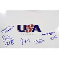 USA Baseball 2014 Signed 12x18 Glossy Photo by 7 JSA Authenticated Alex Bregman