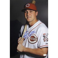 Chris Valaika Cincinnati Reds Signed 12x18 Glossy Photo JSA Authenticated