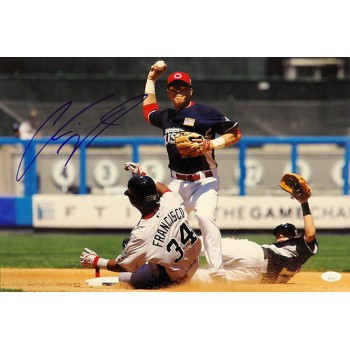 Chris Valaika Cincinnati Reds Signed 12x18 Glossy Photo JSA Authenticated