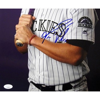 Pat Valaika Colorado Rockies Signed 12x18 Glossy Photo JSA Authenticated