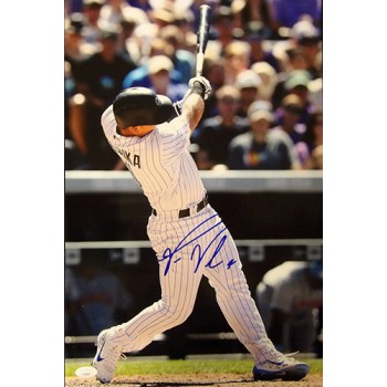 Pat Valaika Colorado Rockies Signed 12x18 Glossy Photo JSA Authenticated