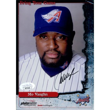 Mo Vaughn Anaheim Angels Signed 5x7 Glossy Promo Photo JSA Authenticated