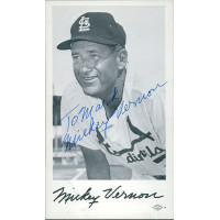 Mickey Vernon Cambridge Cardinals Signed 3.25x5.5 Cardstock Photo JSA Authentic Mickey Vernon Cambridge Cardinals Signed 3.25x5.5 Cardstock Photo JSA Authentic