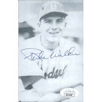 Rube Walker Brooklyn Dodgers Signed 3.5x5.5 Photo Page JSA Authenticated