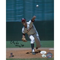 Clyde Wright California Angels Signed 8x10 Matte Photo JSA Authenticated