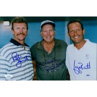 Robin Yount, Brooks Robinson & George Brett Signed 8x12 Photo JSA Authenticated